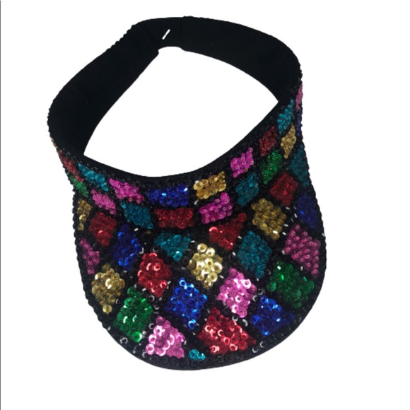 Accessories - Sequins Womens Bling Multicolored Visor